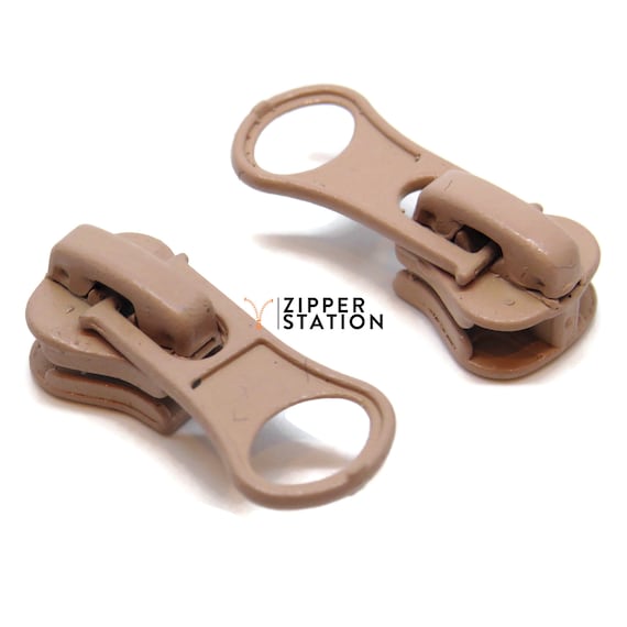 Black Silver fastenings for chunky plastic zip pulls Autolock No5 Zip slides