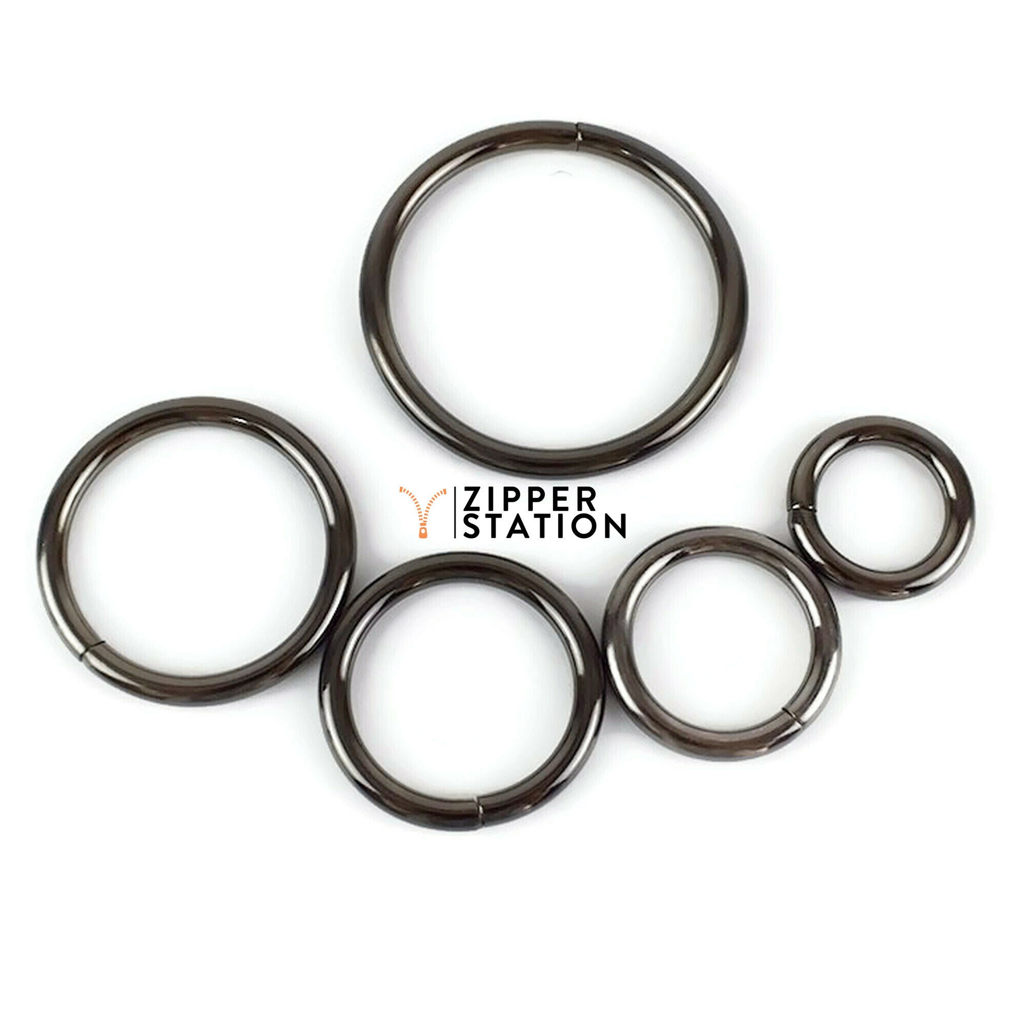Flat O Rings 19-50mm Silver O Rings Metal O Buckle Belt Strap Buckle  Webbing O Ring Collar Leather Craft Bag Making Hardware Supplies 