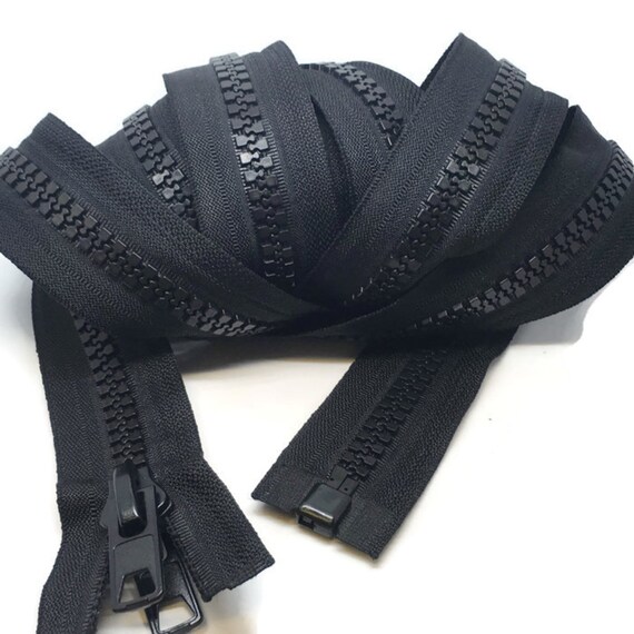 Brown 7 inch no3 molded open end zip.Plastic teeth
