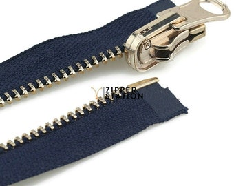 Reversible metal Open End #5 Zip - Silver Teeth Zippers