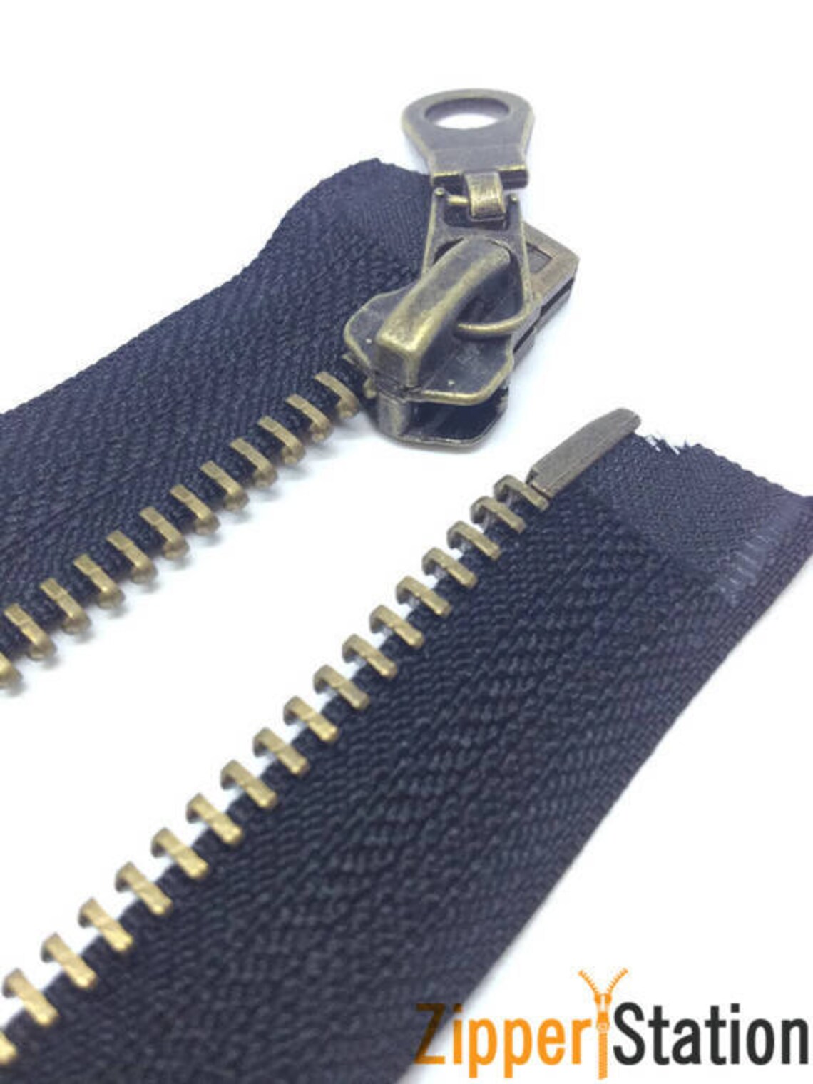 Antique Brass Metal Zips Zippers Open End No5 heavy Duty Etsy UK