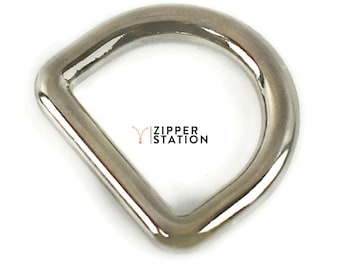 Silver Solid cast closed D rings - metal D-Rings for bags collars crafts  10 to 32mm