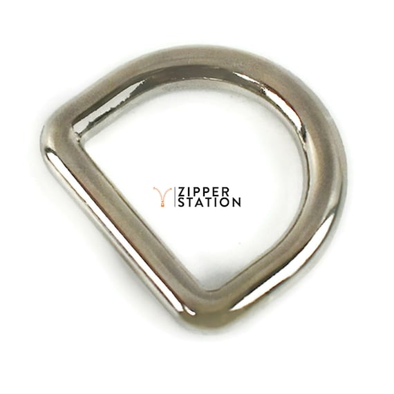 Silver Solid cast D rings, strong Metal D-Rings for bags, collars, dog leads, crafts  10 to 32mm