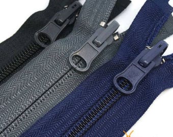 Nylon Open End Reversible Zipper (No5 Reversable Zip) - Black, Grey, Navy, White