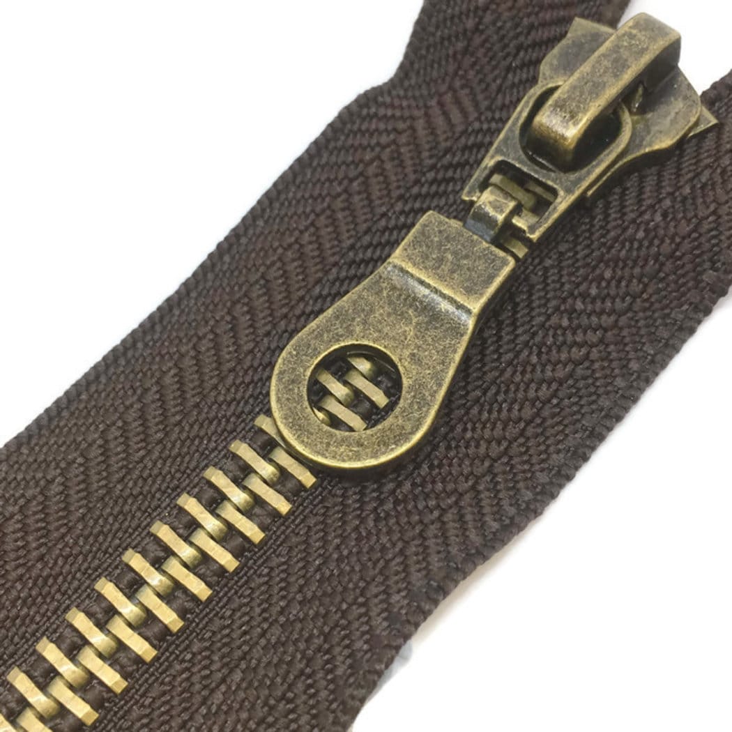 No8 HEAVY DUTY Antique Brass Metal Zips Black Brown Green Etsy UK