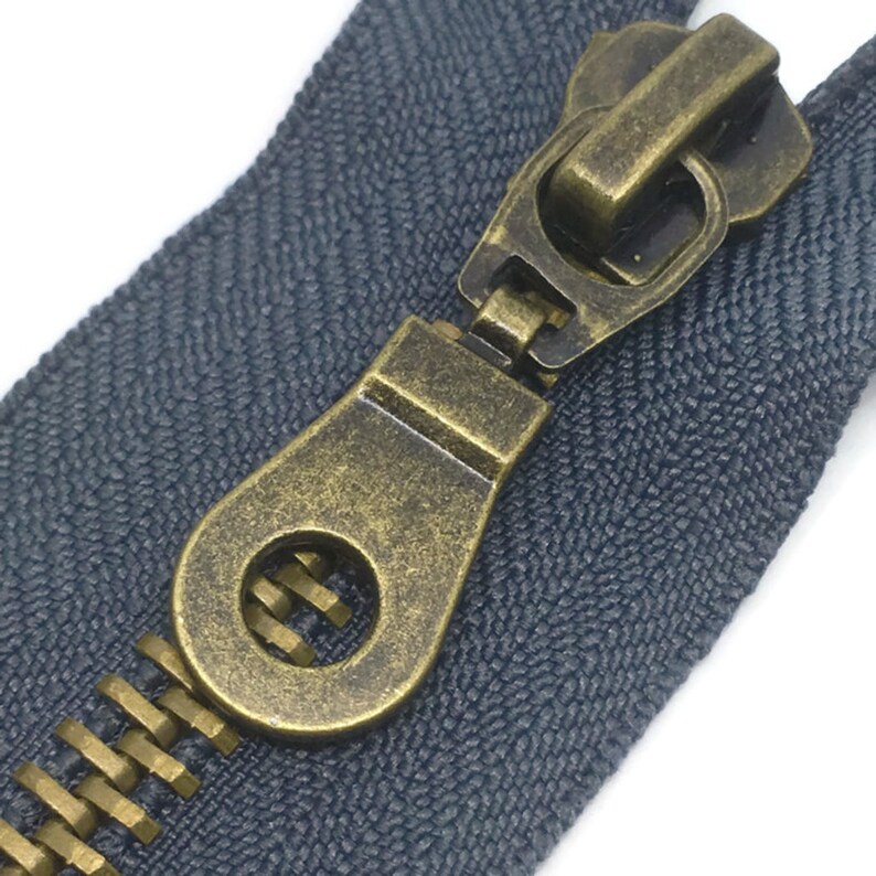 No8 HEAVY DUTY Antique Brass Metal Zips Black Brown Green Etsy UK