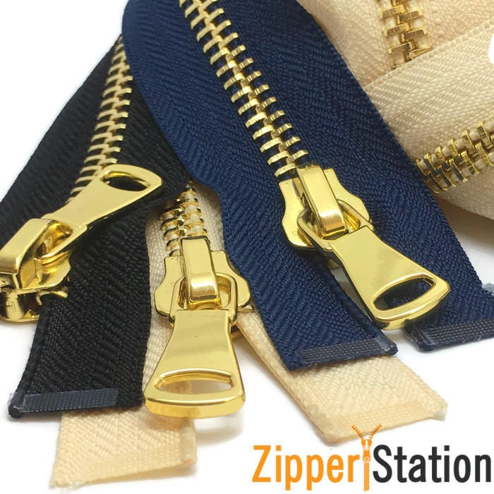 Heavy Duty No8 Polished Gold Teeth Zip/metal Open End Zipper