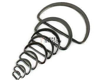 Gun Metal (F47) Solid cast closed D rings  - metal D-Rings for bags collars crafts  10mm to 75mm