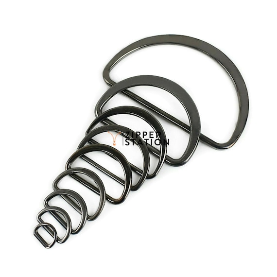 Gun Metal (F47) Solid cast closed D rings  - metal D-Rings for bags collars crafts  10mm to 75mm