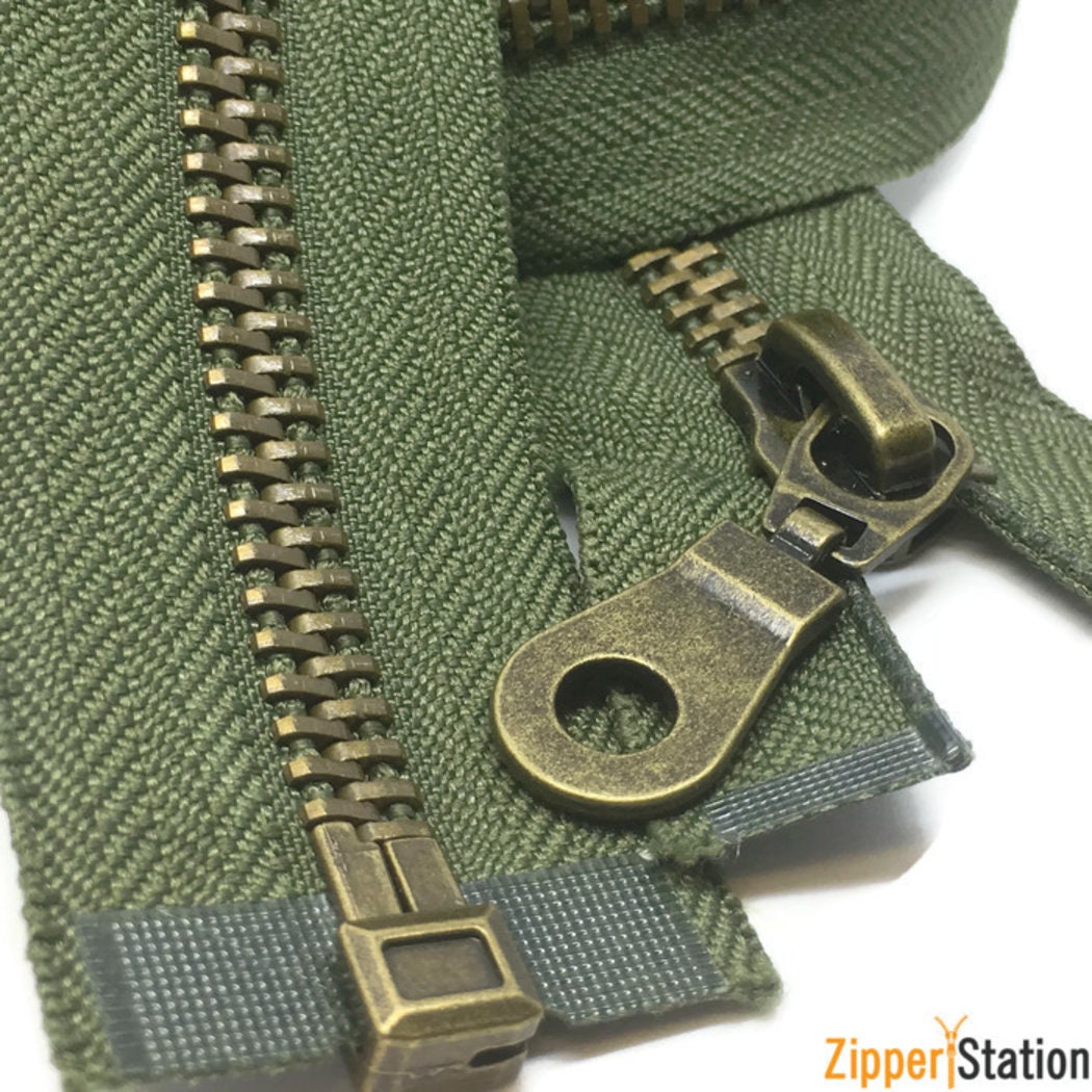 No8 HEAVY DUTY Antique Brass Metal Zips Black Brown Green Etsy UK