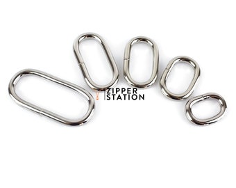 Silver Metal Oval rings for bags collars craft, 4.6mm thick non weld 20, 25, 32, 38, 50mm
