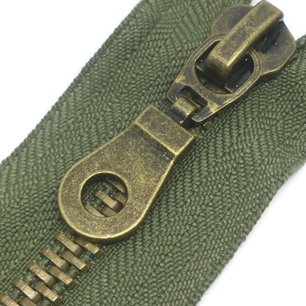 No8 HEAVY DUTY Antique Brass Metal Zips Black Brown Green Etsy UK