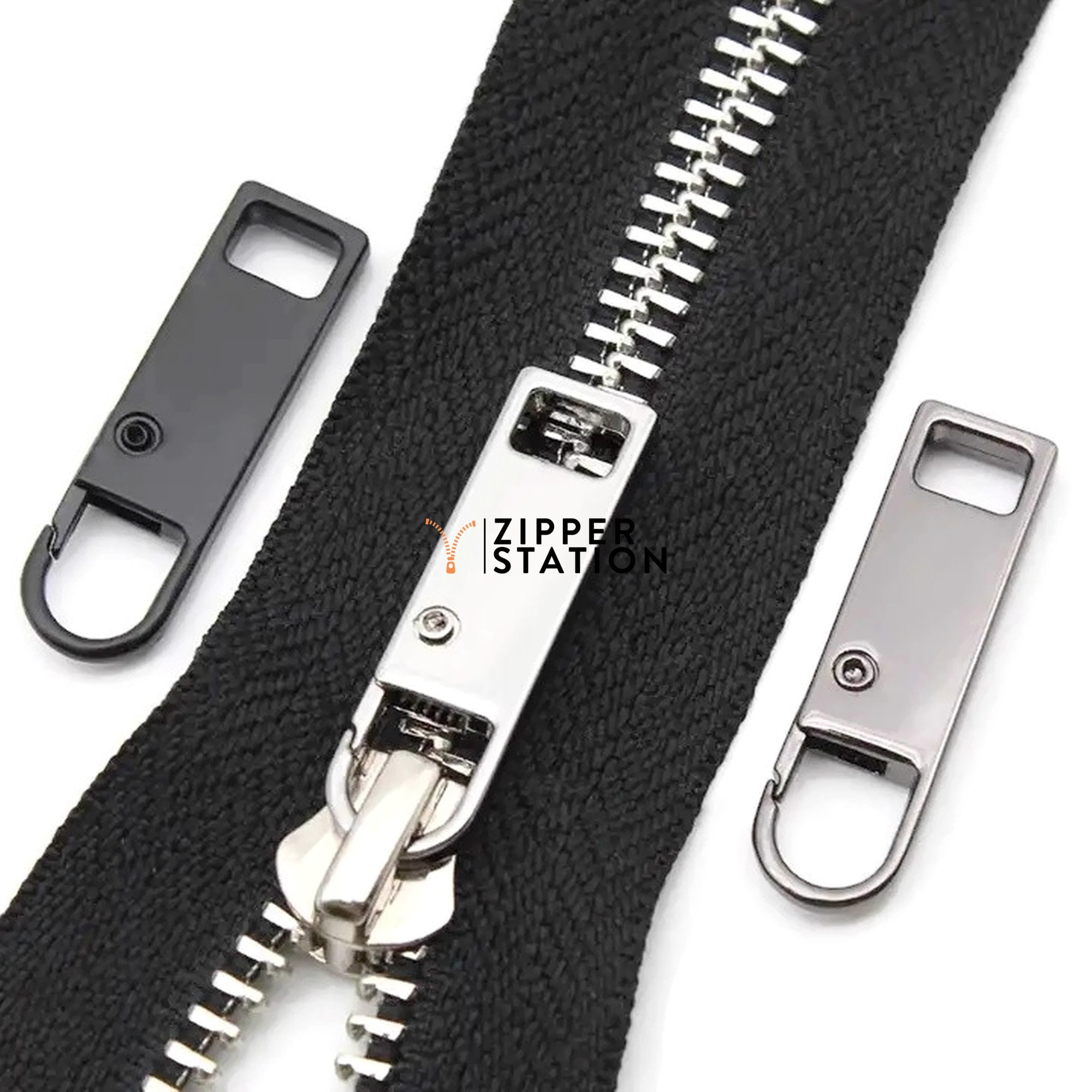 10Pcs Black Zipper Slider for 3#5#8# Nylon Resin Metal Zip Tape