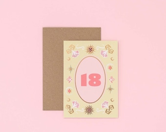 Milestone 18 |  Age Birthday Card | Number Birthday Card | Milestone Birthday