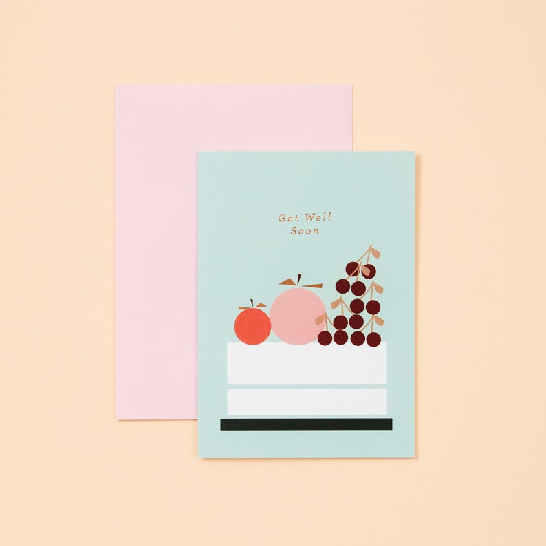 Get Well Soon Card Sympathy Card Wish You better Wellness card Support Greeting Card Feel Better Artistic Fruit bowl Card image 1