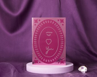 Eye Love You - Pink Valentines Day Card | Valentine's Day Card | Romantic Card | Card for Wife | Card for Husband | Anniversary