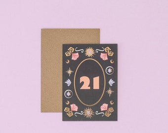 Milestone 21 |  Age Birthday Card | Number Birthday Card | Milestone Birthday
