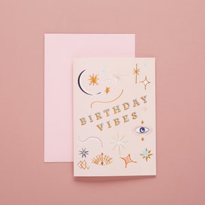 Birthday Vibes Card |  Birthday Card For Friend | Celestial Card | Astrology Birthday Card | Horoscope Birthday