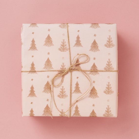 Pink and gold cheap christmas wrapping paper