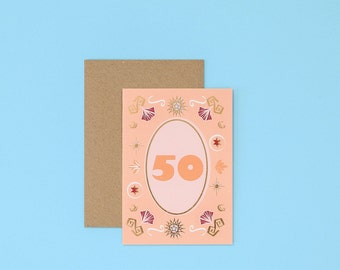 Milestone 50 |  Age Birthday Card | Number Birthday Card | Milestone Birthday