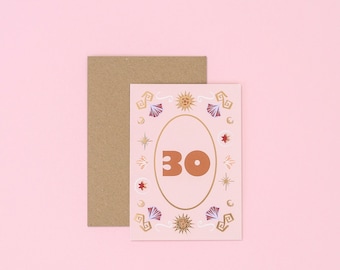 Milestone 30 |  Age Birthday Card | Number Birthday Card | Milestone Birthday