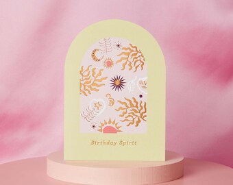 Birthday Spirit Card | Mystical Birthday | Cosmic Birthday Card | Soulful Birthday | Foiled Greeting Card