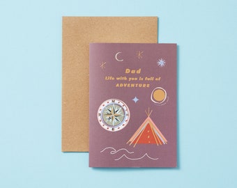 Dad life with you is full of adventure - dad card