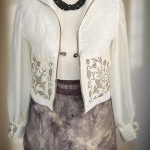 Upcycled Bohemian Clothing, Vintage Embroidery Jacket, Sustainable Clothing, Handmade Coat, Women&#39;s Clothing, Wearable Art