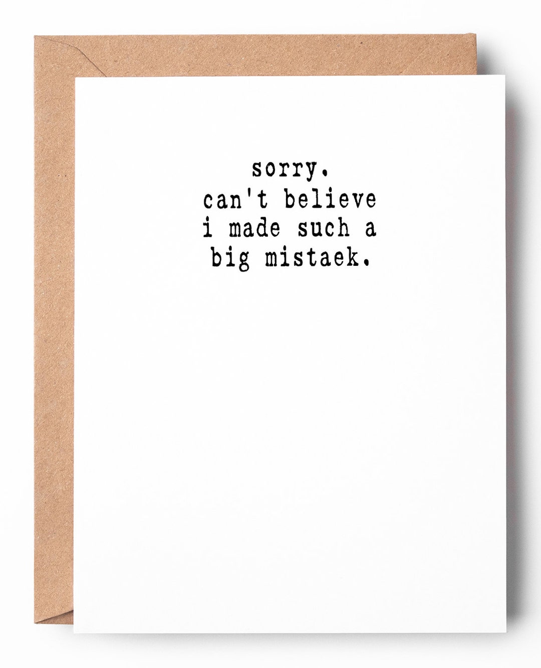 Funny Letterpress Sorry Card - Big Mistaek Apology - Etsy