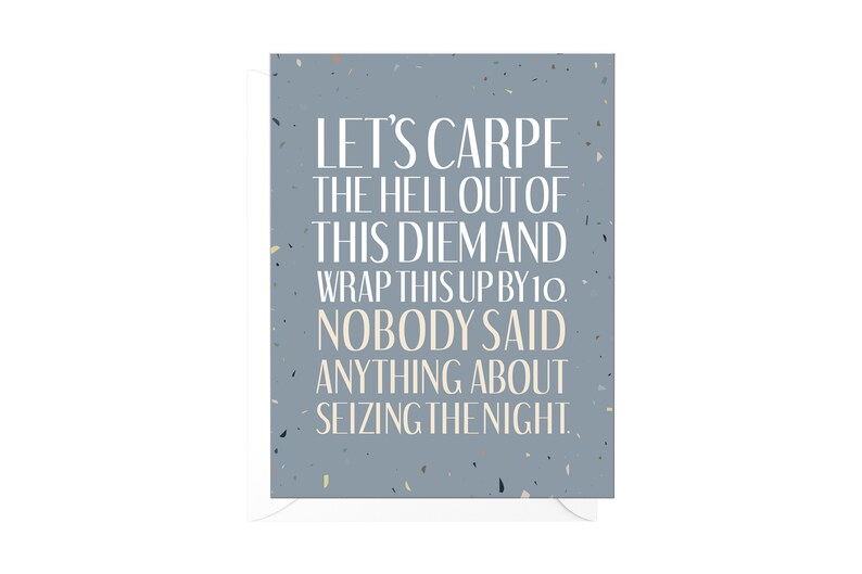 Funny Birthday Card Seizing the Night. Funny Birthday Card for Him Birthday Humor Funny Birthday Card for Her Carpe Diem
