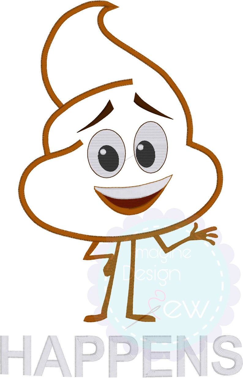 Poop emoji applique machine embroidery design instant  etsy Poop emoji applique machine embroidery design instant  etsy