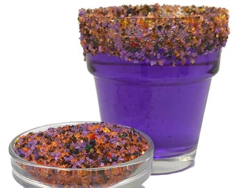 Snowy River Halloween Cocktail Sugar (1x4oz) - Natural Orange and Purple Spooky Cocktail Rimming Sugar, Beverage Rimmer