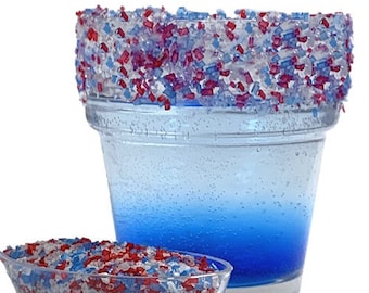 Sal de cóctel del 4 de julio de Snowy River (1x4oz) - Sal de cóctel Margarita roja, blanca y azul natural, Margarita Rimmer, Bebida Rimmer