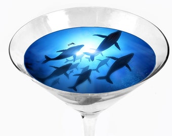 Toppers per cocktail Snowy River Balene (confezione da 1 x 6)