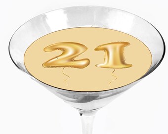 Toppers per cocktail Snowy River Happy 21st (confezione da 1 x 6)