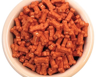 Ultimate Baker Orange Bones Sprinkles  (1x8oz) - Naturally Colored bows jimmies, sprinkles and shapes, cake decorating edible jimmies