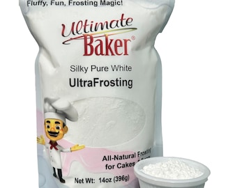 Ultimate Baker UltraFrosting Pure White, All-Natural White Frosting with Smooth Texture for Cakes, Cookies, Donuts and more (1x14oz)