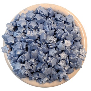 Ultimate Baker Blue Star Sprinkles  (1x8oz) - Naturally Colored blue stars, sprinkles and shapes, cake decorating edible jimmies