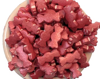 Ultimate Baker Red Bows Sprinkles  (1x8oz) - Naturally Colored bows jimmies, sprinkles and shapes, cake decorating edible jimmies