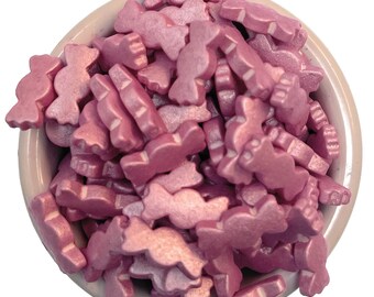 Ultimate Baker Pink Bows Sprinkles  (1x8oz) - Naturally Colored bows jimmies, sprinkles and shapes, cake decorating edible jimmies