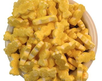 Ultimate Baker Yellow Bows Sprinkles  (1x8oz) - Naturally Colored bows jimmies, sprinkles and shapes, cake decorating edible jimmies