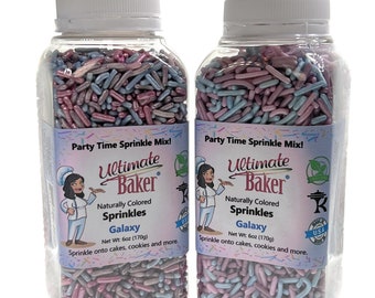 Ultimate Baker Galaxy Sprinkle Mix (1x6oz Gift Bottle) - Vegan, Naturally Colored Sprinkles for Cakes, Cookies and Desserts