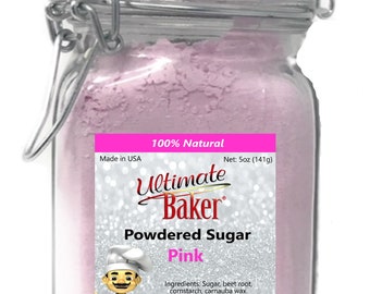 Ultimate Baker Natural Powdered Sugar Pink (1x5oz Glass)