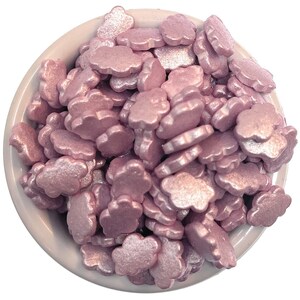 Ultimate Baker Pink Clouds Sprinkles  (1x8oz) - Naturally Colored cloud jimmies, sprinkles and shapes, cake decorating edible jimmies