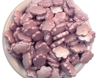 Ultimate Baker Pink Clouds Sprinkles  (1x8oz) - Naturally Colored cloud jimmies, sprinkles and shapes, cake decorating edible jimmies