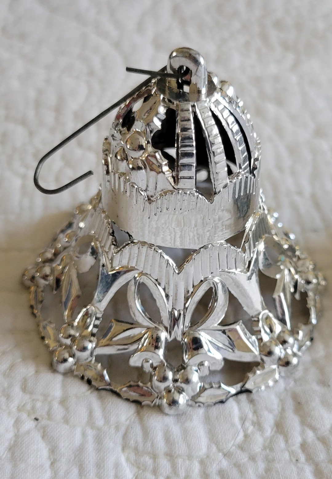 5 Vintage Bradford Plastic Christmas Bell Ornaments Mid Etsy