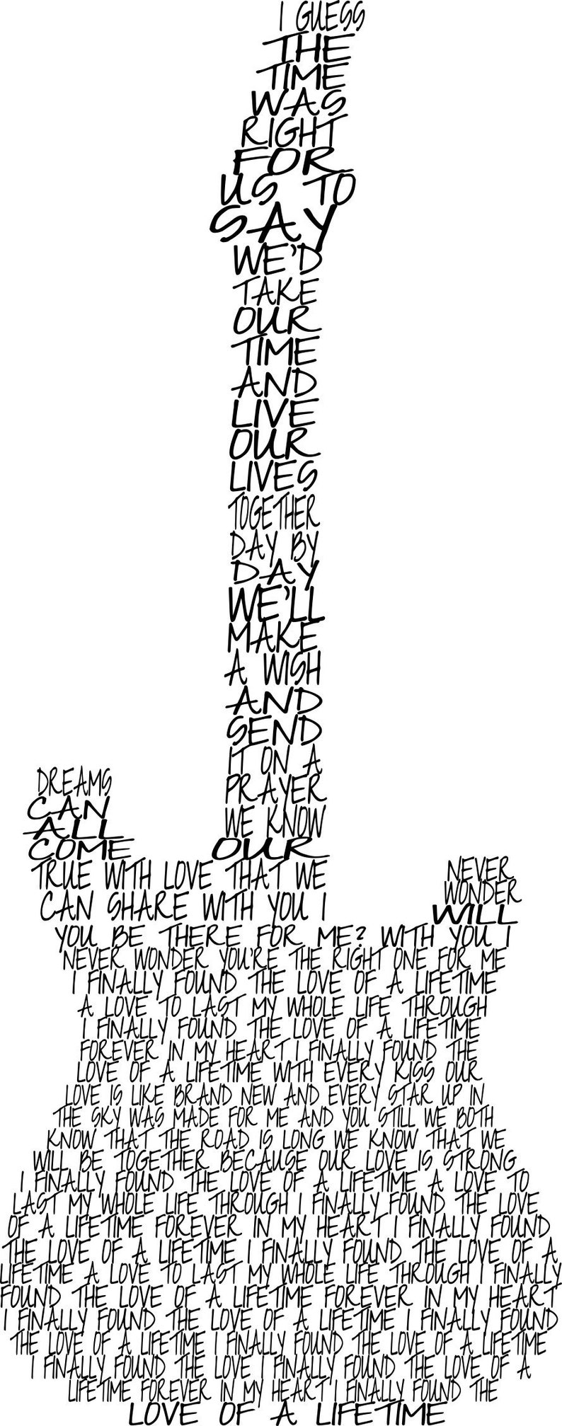 Love Of A Lifetime Lyrics Svg Etsy
