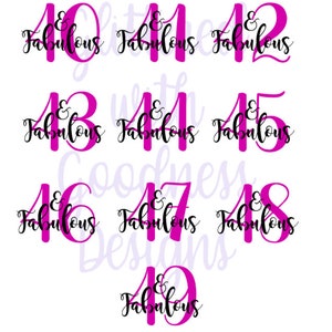 40&#39;s & Fabulous Birthday Badge Birthday SVG