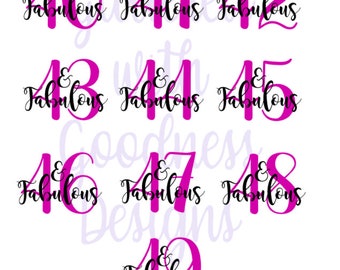 40's & Fabulous Birthday Badge Birthday SVG