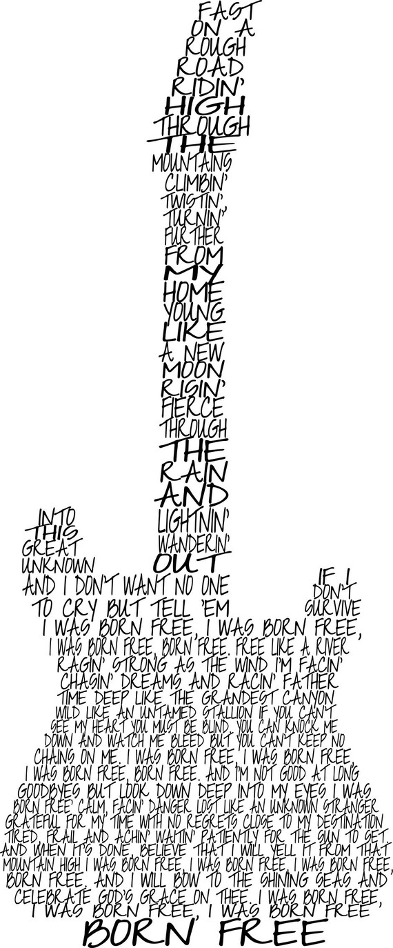 Born Free Lyrics Svg Etsy